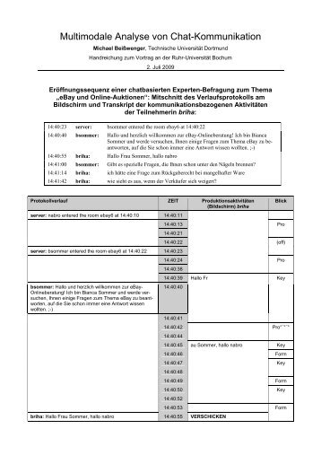 Multimodale Analyse von Chat-Kommunikation - Michael Beisswenger