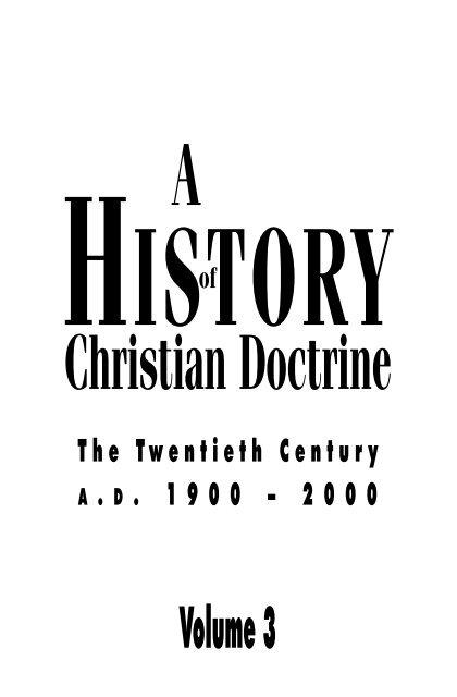 A History of Christian Doctrine #3 - Online Christian Library