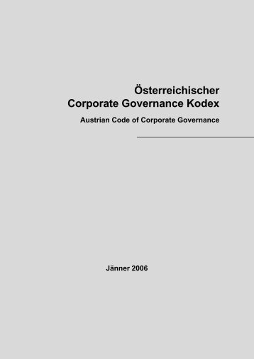 Österreichischer Corporate Governance Kodex - Wiener Börse