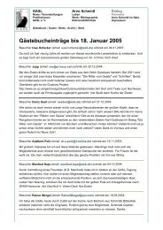 Gästebucheinträge bis 18. Januar 2005 - GASL - Gesellschaft der ...