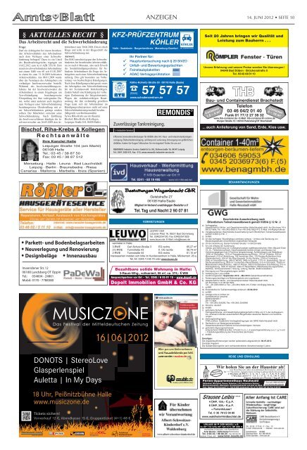Amtsblatt Nr. 11 vom 14.06.2012 - Saale - Stadt Halle (Saale)