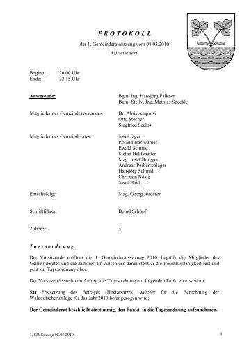 1. Gemeinderatsprotokoll (150 KB) - .PDF - Gemeinde Oetz