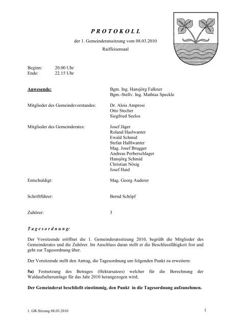 1. Gemeinderatsprotokoll (150 KB) - .PDF - Gemeinde Oetz