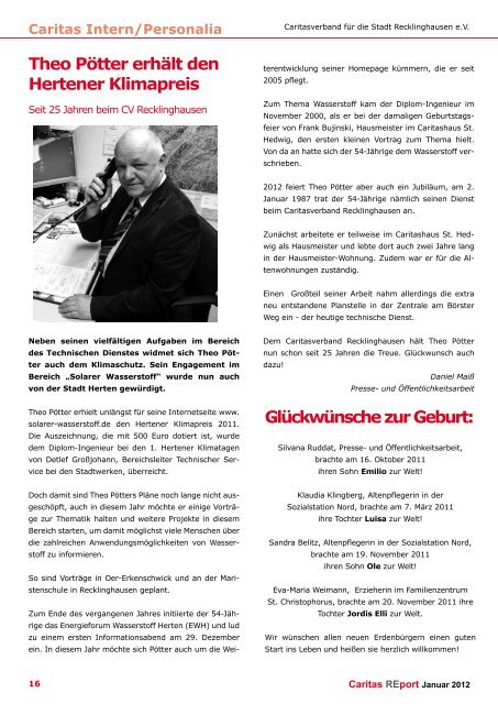 Ausgabe 1 2012 - Caritasverband für die Stadt Recklinghausen e.V.