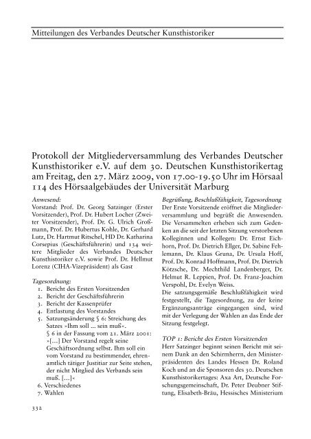 Protokoll der Mitgliederversammlung 2009 - Verband Deutscher ...