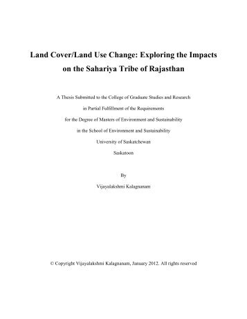 Land Cover/Land Use Change - eCommons@USASK - University of ...