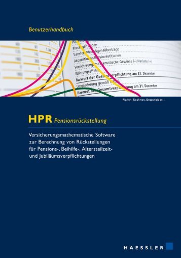 HPR Handbuch - Bewertung Pensionsrückstellung
