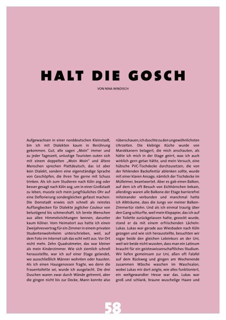 Halt die Gosch - Nina Windisch