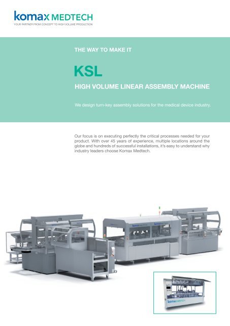 [PDF] Brochures KSL - Komax  Group