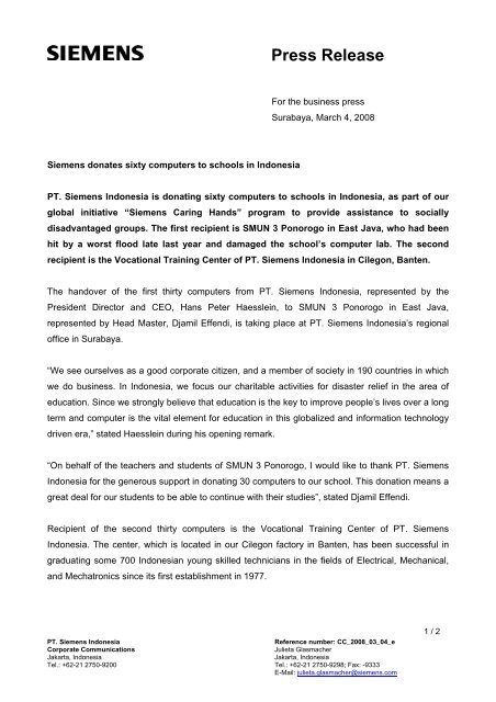 Press Release - Siemens