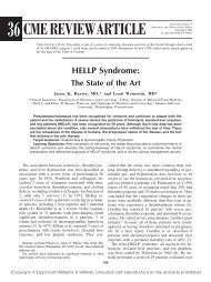 HELLP Syndrome: - AnestesiNorr