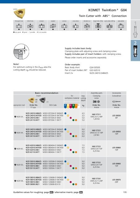 Catalogue Bore machining Chapter Roughing - komet group