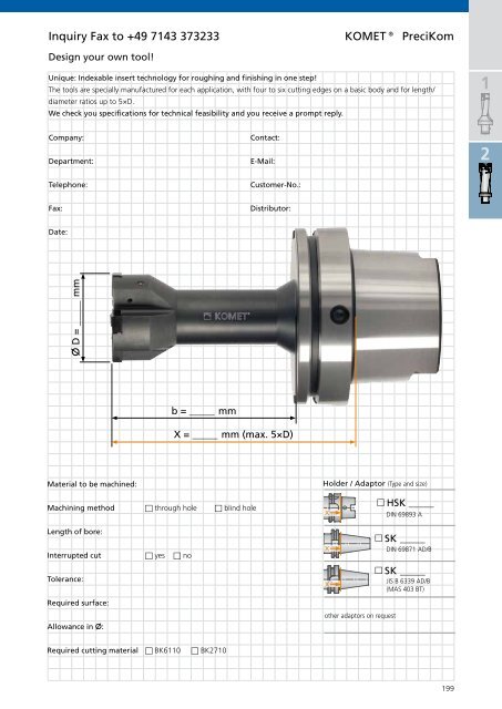 Catalogue Bore machining Chapter Roughing - komet group