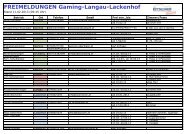 FREIMELDUNGEN Gaming-Langau-Lackenhof