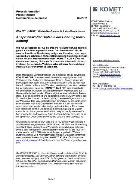 Als PDF speichern - komet group