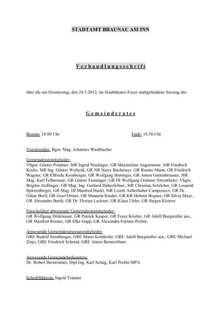 GR-Protokoll vom 24.05.2012 - in Braunau am Inn