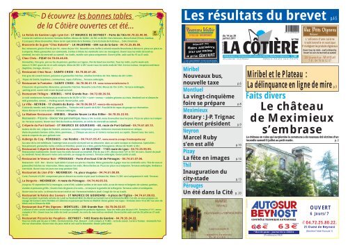 MAQUETTE UNE COTIERE - Le journal du Bugey