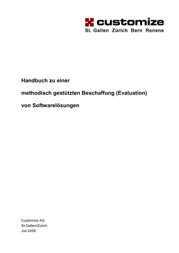 Handbuch zu einer methodisch gestützten ... - Customize AG