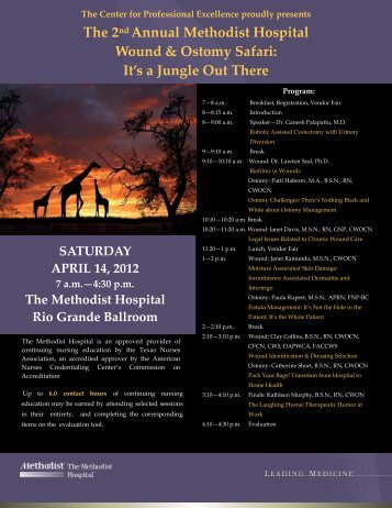 The 2nd Annual Methodist Hospital Wound & Ostomy Safari: It's a ...