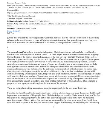 christian allegory in beowulf Erick buckwalter mrs payne english 12 7 march 2008 pagan vs christian influences in beowulf at the time of its creation, beowulf was influenced by pagan rituals, deities and ideas, but by passing down the epic narrative word of mouth, an age of christianity will have had a residual effect on the story. christian allegory in beowulf Erick buckwalter mrs payne english 12 7 march 2008 pagan vs christian influences in beowulf at the time of its creation, beowulf was influenced by pagan rituals, deities and ideas, but by passing down the epic narrative word of mouth, an age of christianity will have had a residual effect on the story.