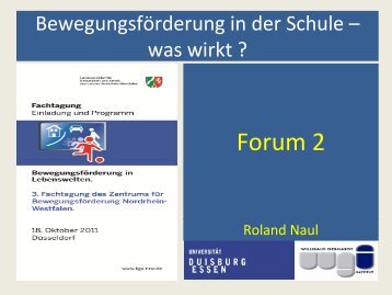 Bewegungsförderung in der Schule - was wirkt? - LZG.NRW