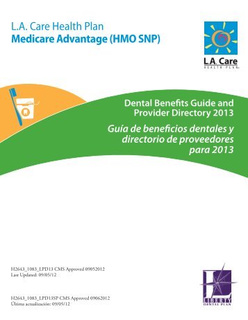 LA Care Health Plan Medicare Advantage (HMO SNP) 2013 Benefit ...