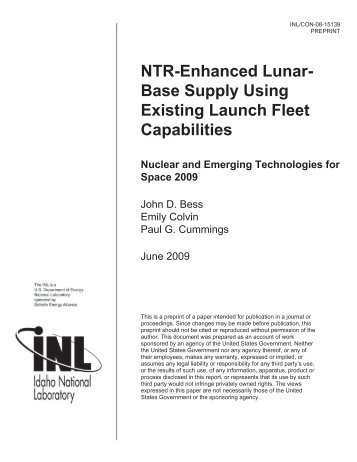 ntr-enhanced lunar-base supply using existing launch fleet capabilities