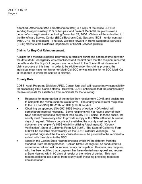 ACL 07-11 - California Department of Social Services