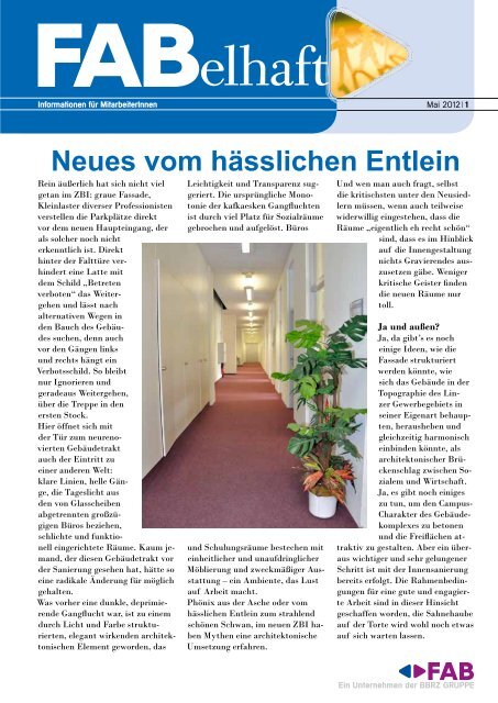 FABelhaft - Information für MitarbeiterInnen des FAB - 1/2012