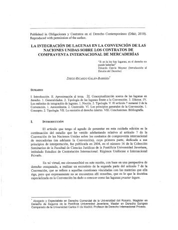 Published in Obligaciones y Contratos en el Derecho ...
