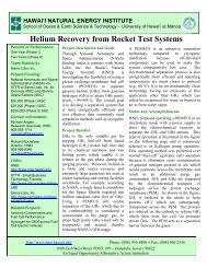 Helium Recovery from Rocket Test Systems - Hawaii Natural Energy ...