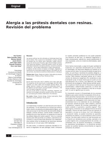 Alergia a las prótesis dentales con resinas. Revisión