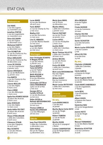 ETAT CIvIL - Mairie de HOLTZHEIM