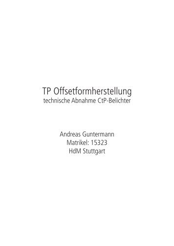 TP Offsetformherstellung - AndiGun