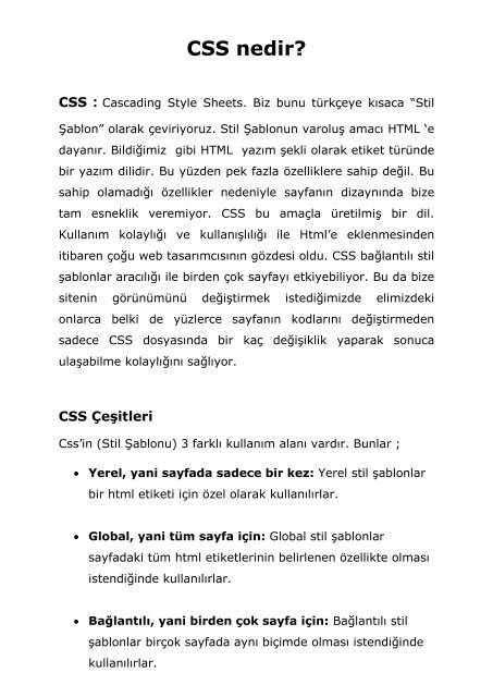 CSS nedir?