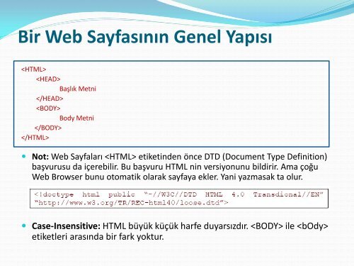 HTML'e Giriş