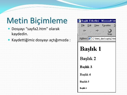 HTML'e Giriş