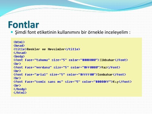 HTML'e Giriş