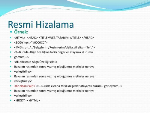 HTML'e Giriş