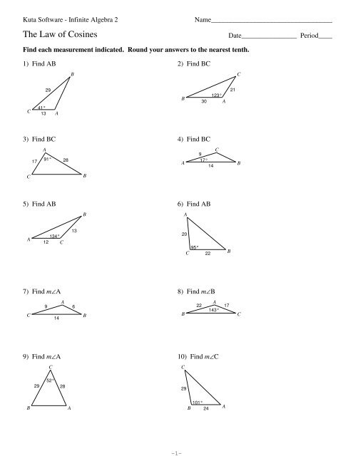 Law of Cosines - Kutasoftware