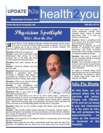 September/October Newsletter - Doctors Hospital