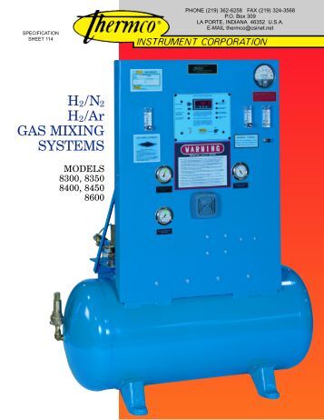 inc air-o-mix systems Gas or H2, of and and Flammability O2, Combustion Air Ar