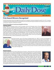 Frist Award Winners Recognized - Doctors Hospital