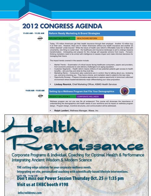 2012 sPonsor Profiles - Employer Healthcare & Benefits Congress