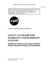 safety standard for hydrogen and hydrogen systems - NASA ...