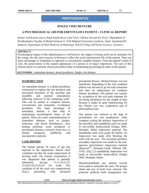 'satisfactory smile' with a restorative approach - Indian Dental ...