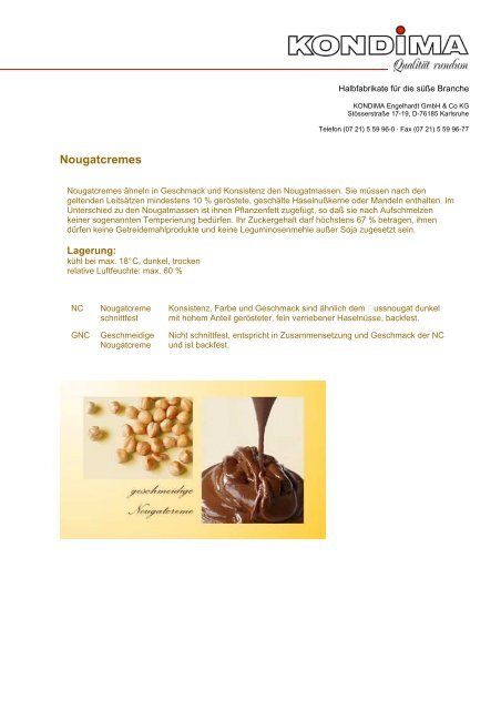 Nougatcremes - Kondima Engelhardt GmbH & Co. KG