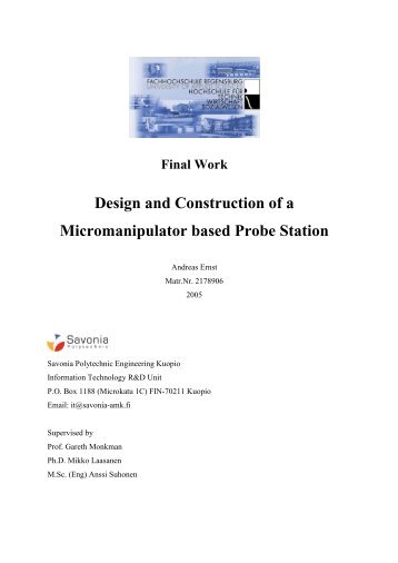 Design and Construction of a Micromanipulator based Probe Station