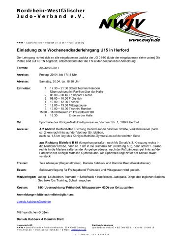 Einladung Kaderwochenendlehrgang Ostern 2011.pdf - Nordrhein ...