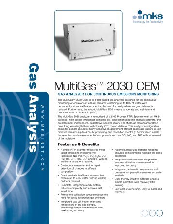 MultiGas™ CEM data sheet - MKS Instruments, Inc.